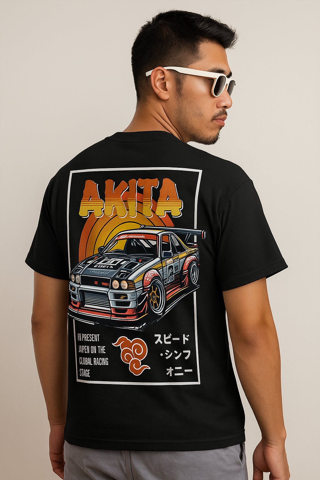 "Akita Drifter Sunset" T-Shirt - Classic JDM Style & Urban Speed