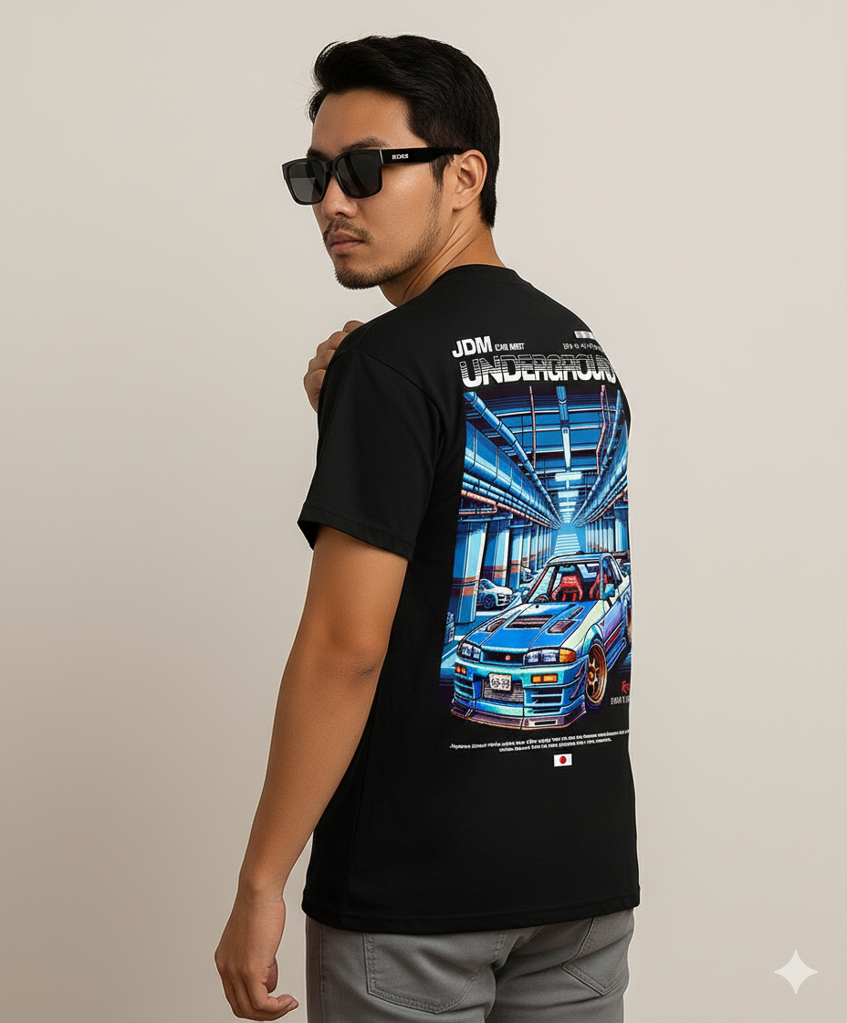 "Underground Meet" T-Shirt - JDM Street Culture & Cyberpunk Style