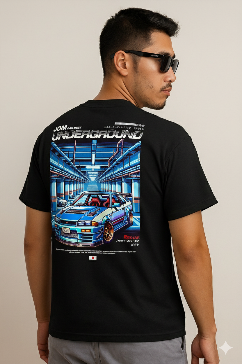 "Underground Meet" T-Shirt - JDM Street Culture & Cyberpunk Style
